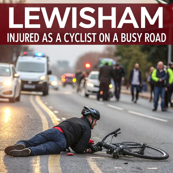 Lewisham - Injured as a cyclist on a busy road