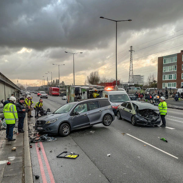 Newham - Injured in a multi vehicle collision